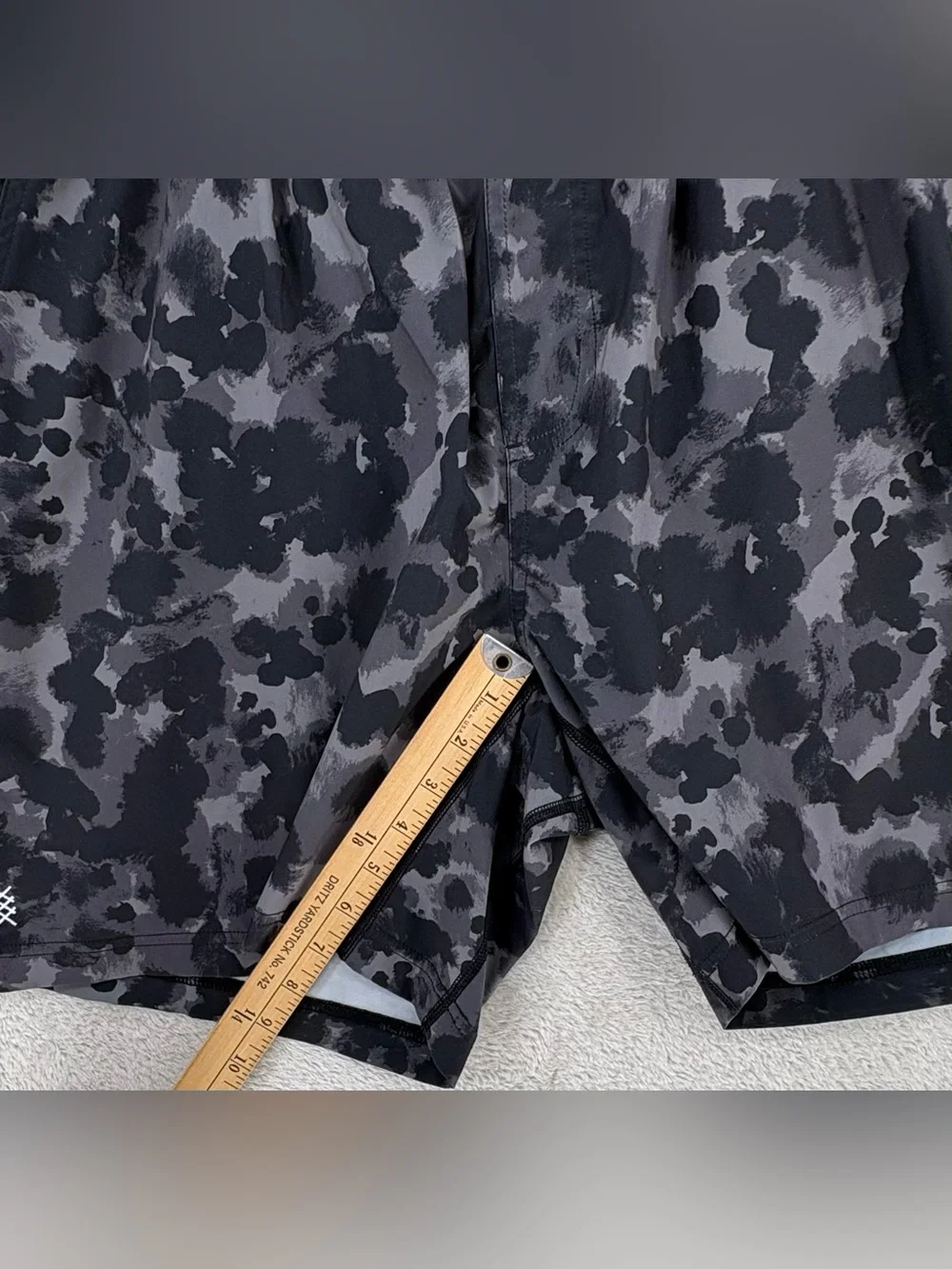 RHONE Men's Swim Trunks — Black and Gray Camo Splash